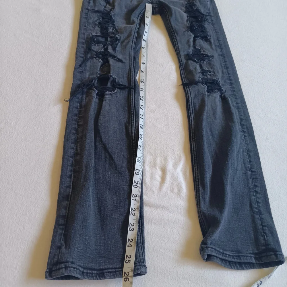 Abercrombie Kids Sz 13/14 Black Jeans Distressed Slim-Fit